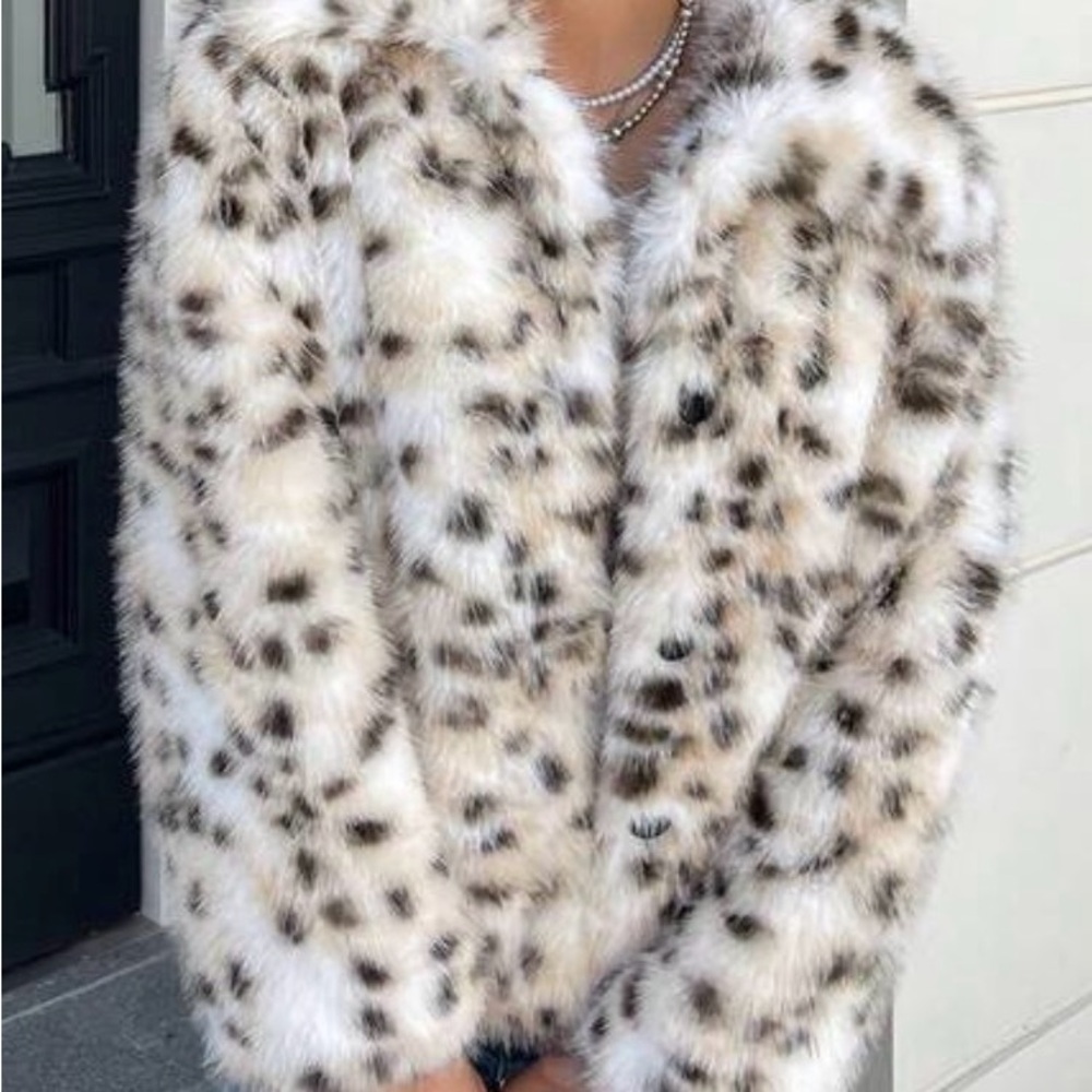 Women's Faux Fur Leopard Print Jacket